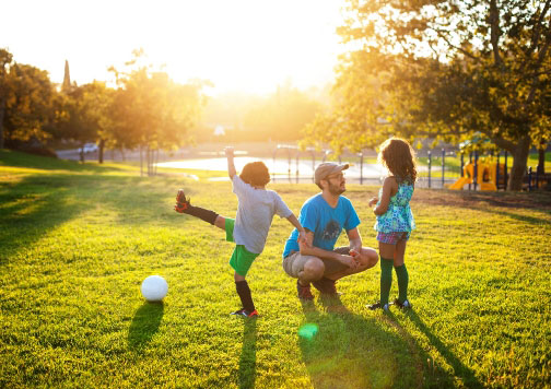 Family at playground